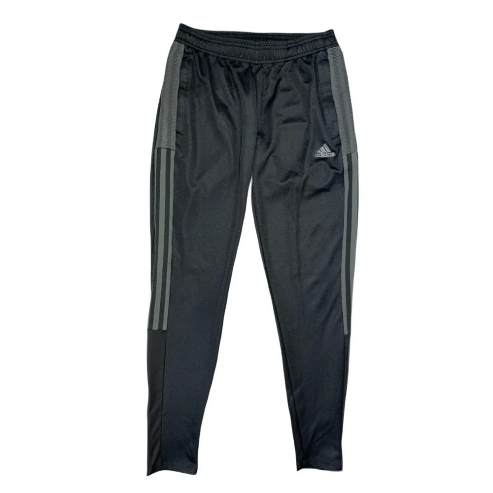 Adidas Mens Tiro Aeroready Track Pants Size‎ Small  Black Gray Striped Soccer